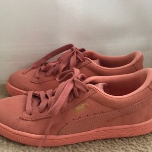 Pink Puma suede